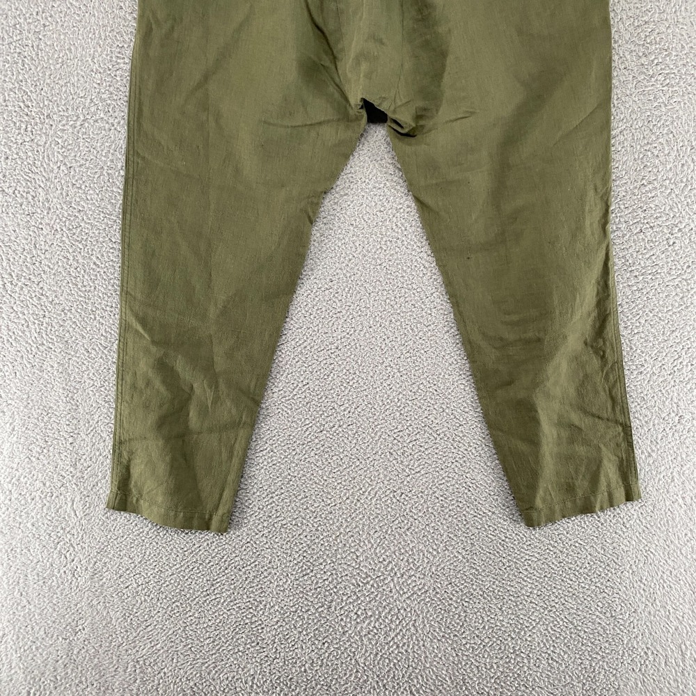 The Great. Pants Womens 1 / Small Linen Blend Tulip Drop Crotch Pockets Ruffles - Picture 11 of 13